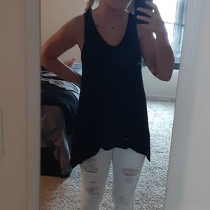 Long black tank top